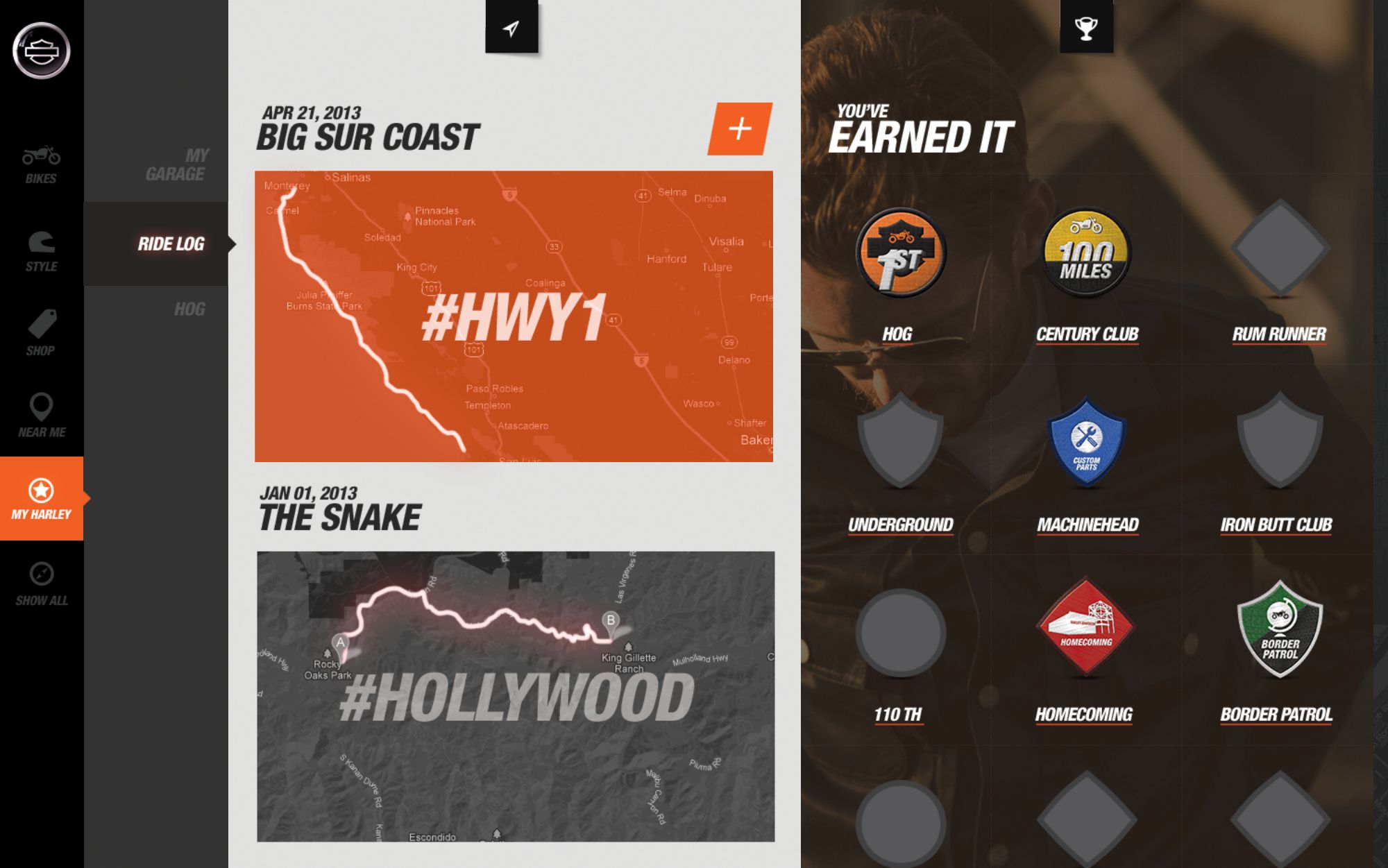 Riding, gamified — HD.com concept screen