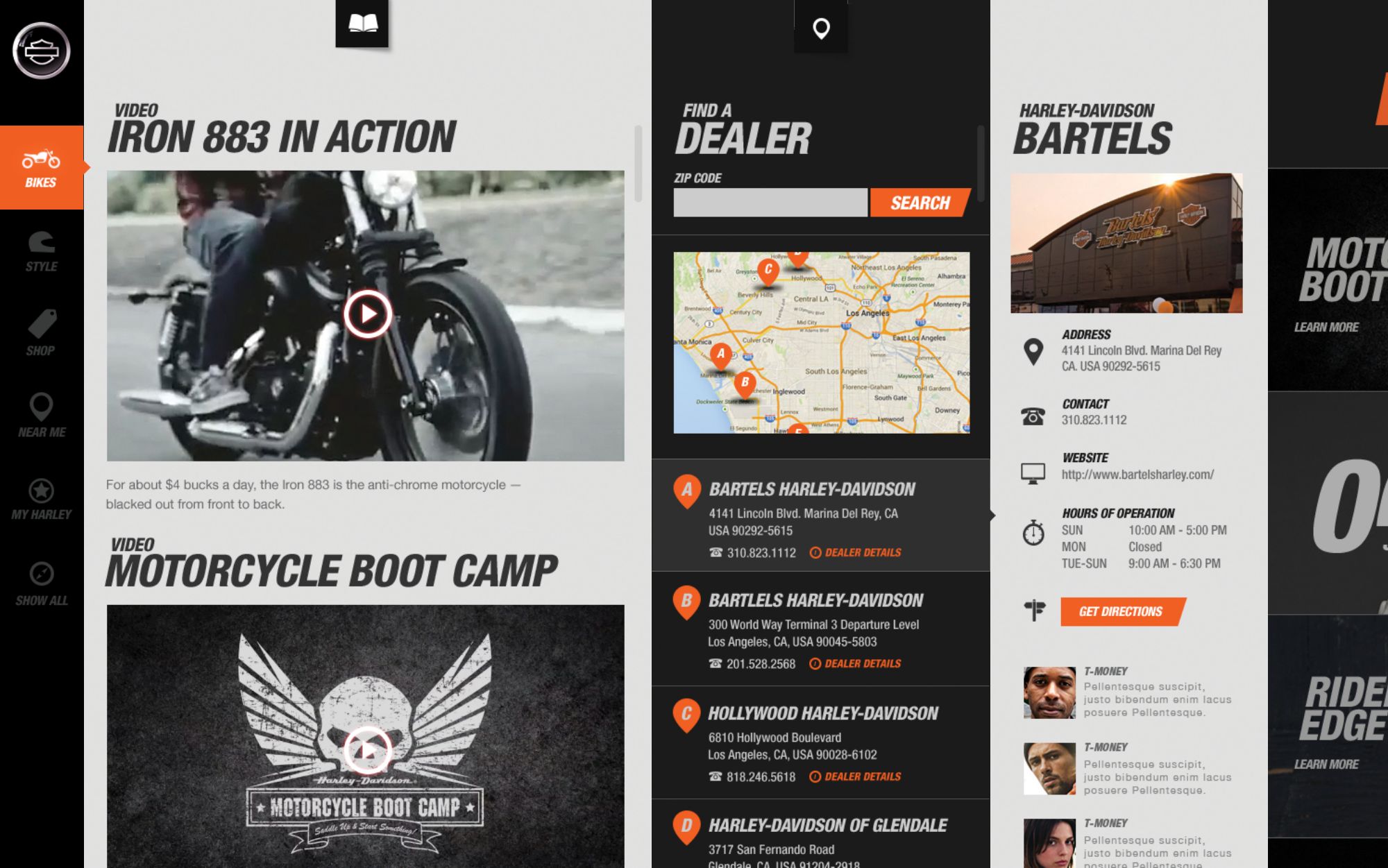 The bike as a living showroom — HD.com concept screen